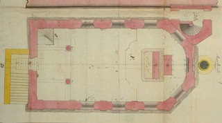 Plan de la chapelle Saint-Louis de la citadelle de Bitche.