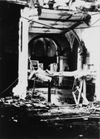 La chapelle après les bombardements de 1945.
