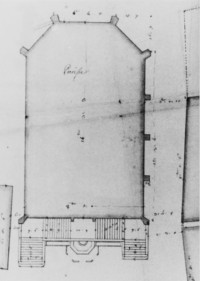 Plan au sol avant les transformations de 1775 (archives paroissiales de Bitche).