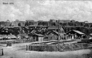 L'ancienne gare en 1870.