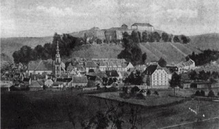 Panorama de la ville de Bitche en 1871.