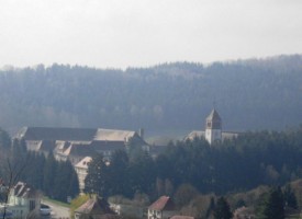 Le collège Saint-Augustin vu depuis la citadelle de Bitche.