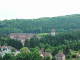 Panorama du collège Saint-Augustin de Bitche depuis le plateau inférieur de la citadelle.