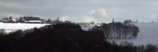 Panorama du village de Liederschiedt en hiver.