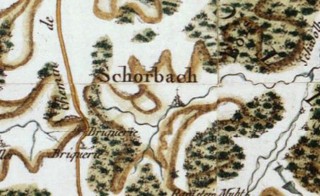 Le village de Schorbach est visible sur la carte des Cassini, établie au XVIIIe siècle.
