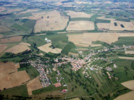 Vue aérienne du village de Gros-Réderching.