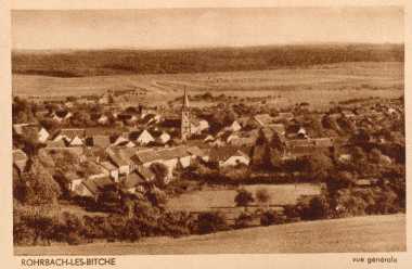 Panorama du bourg de Rohrbach-lès-Bitche au début du XXe siècle.