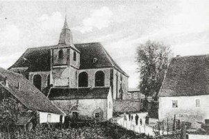 L'église Saint-Maurice de Guiderkirch-Erching avant la seconde guerre mondiale.