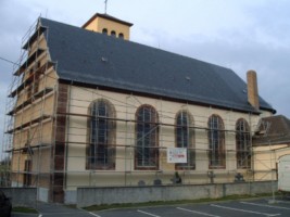 L'église Saint-Maurice en travaux en 2009.