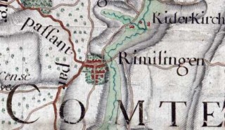 Le village de Rimilingen sur la carte des Naudin, établie entre 1728 et 1739.