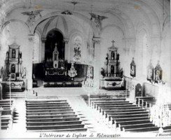 Vue intérieure de l'église Saint-Pierre en 1939.