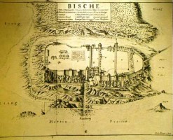 La gravure du château de Bitche au XVIIe siècle par de la Poincte.