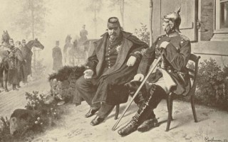 Napoléon III et Bismarck après la défaite de Sedan.